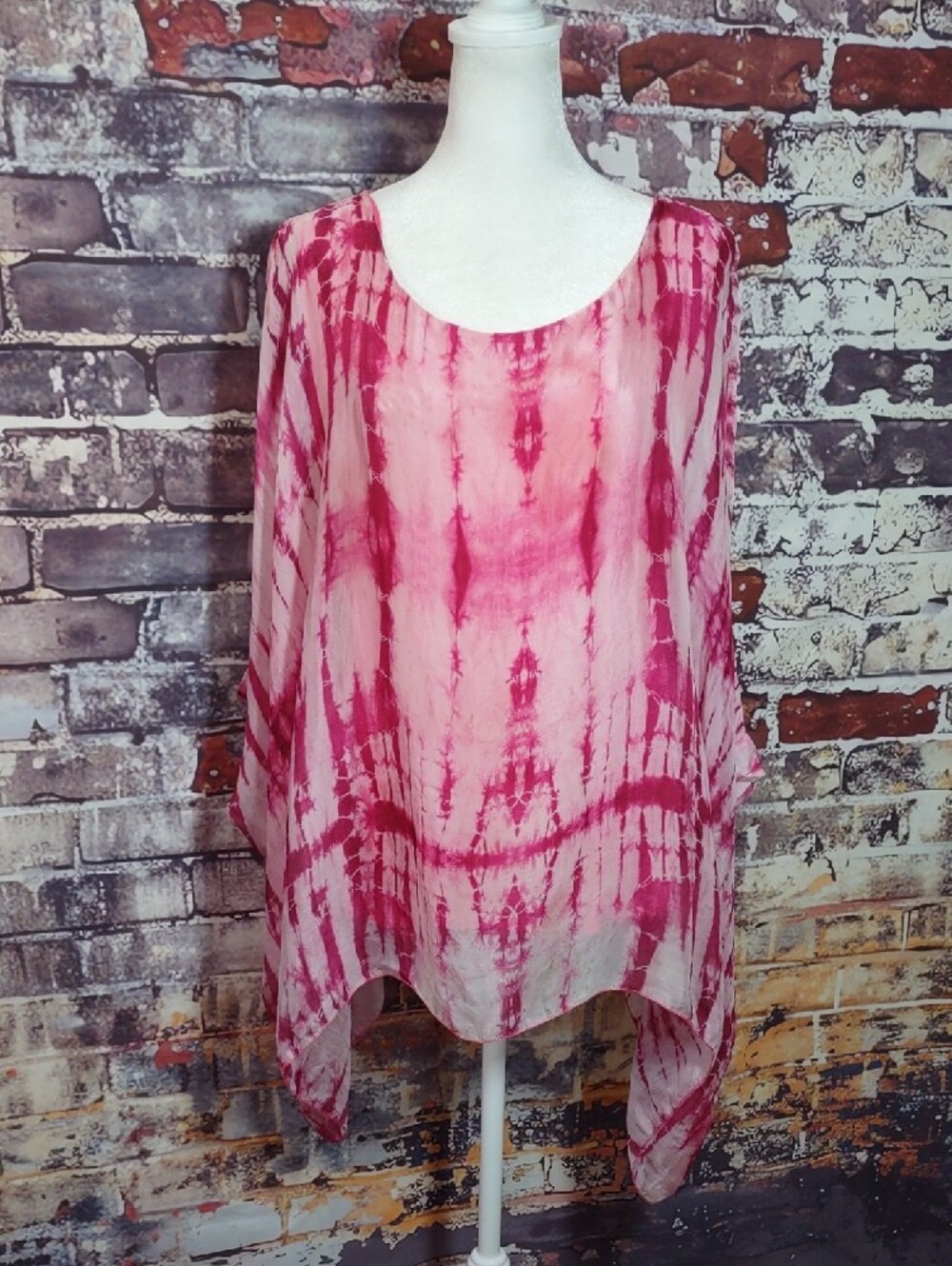 Silk Tie-Dye Kaftan Style Top